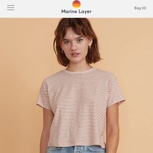 Lydia Textured Stripe Top in Pale Blush/Burgundy